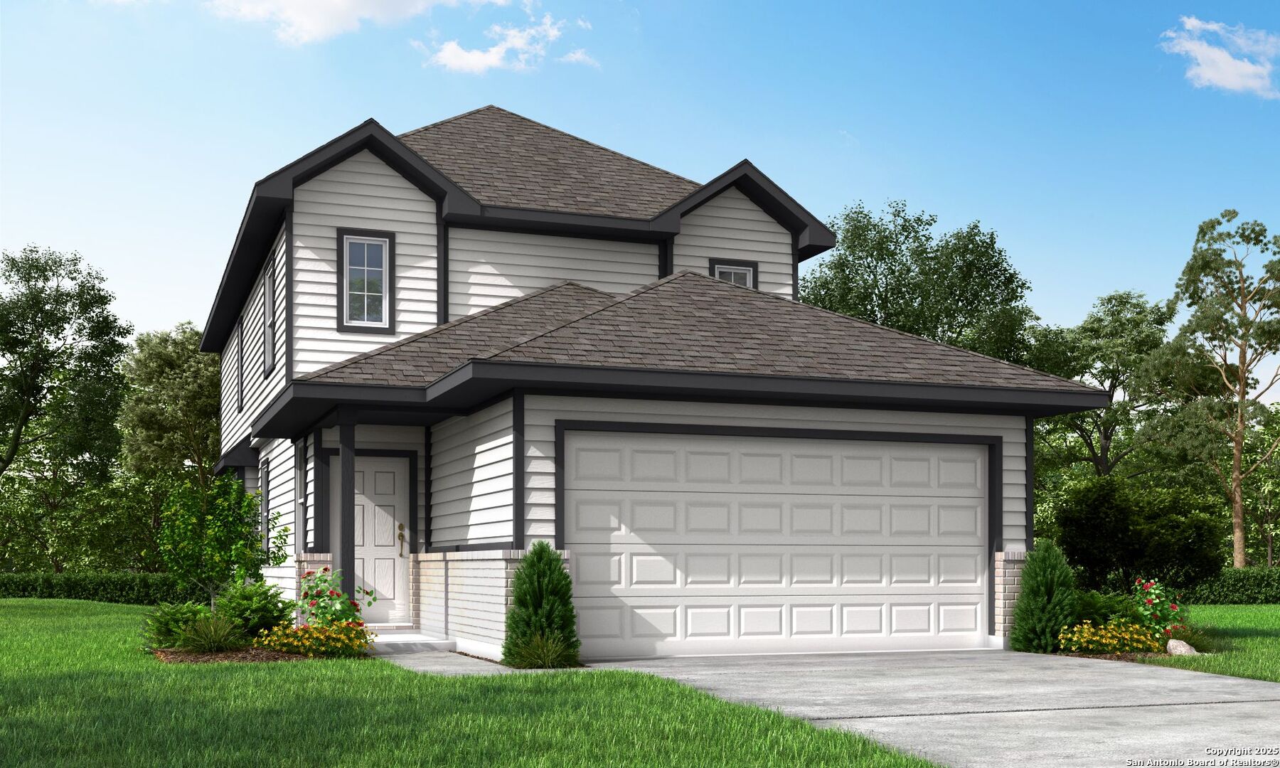 4947 Blue Ranch San Antonio, TX 78222 - Photo 1 of 27 a front view of a house with a garden and plants