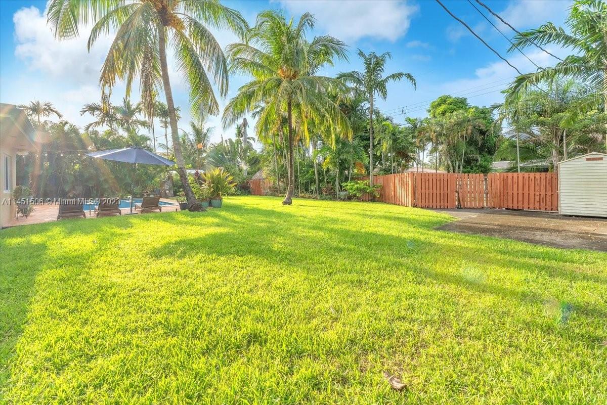 4103 Polk Street Hollywood, FL 33021 - Photo 45 of 55 a view of a swimming pool with a big yard and palm trees