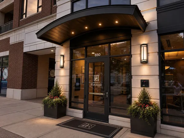 a view of a entryway door of the building