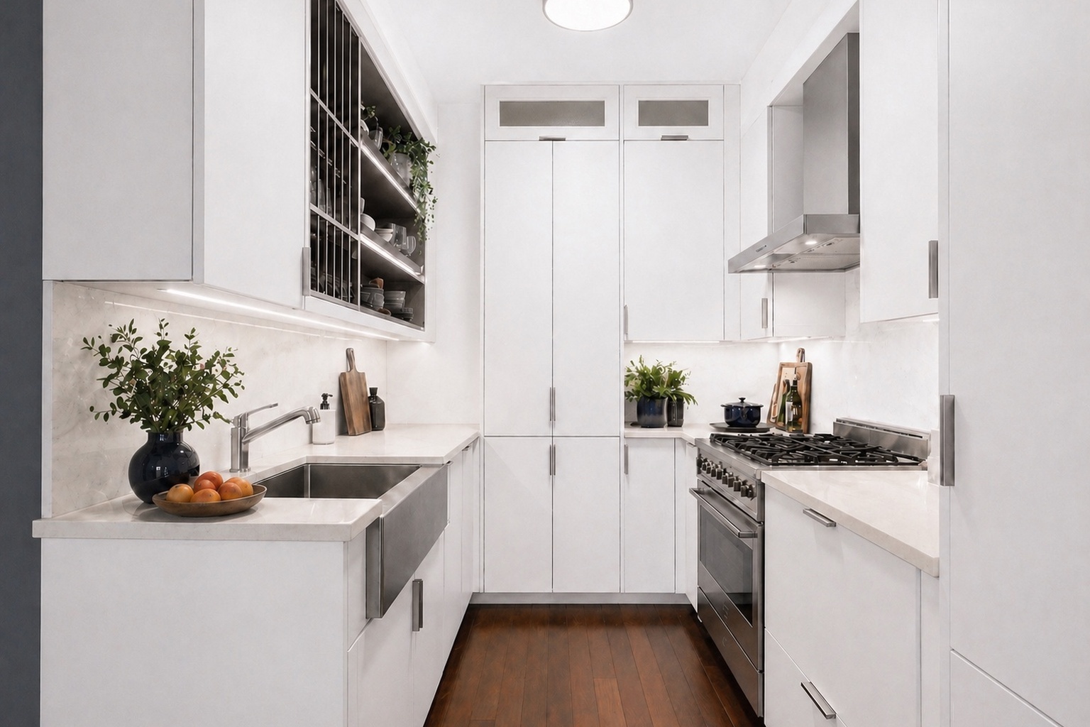 60 Riverside Boulevard, Unit 1810 Manhattan, NY 10069 - Photo 4 of 19 a kitchen with stainless steel appliances a sink stove and cabinets