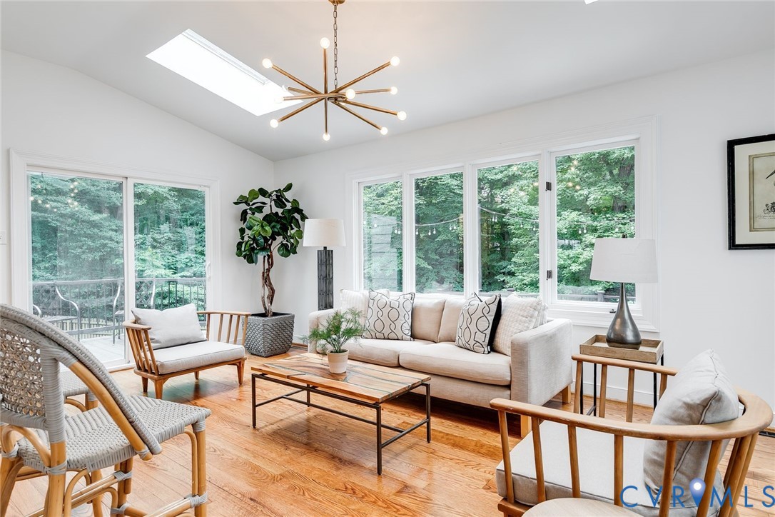 3911 Reeds Landing Circle Midlothian, VA 23113 - Photo 17 of 53 light filled sunroom with skylights and open to fa