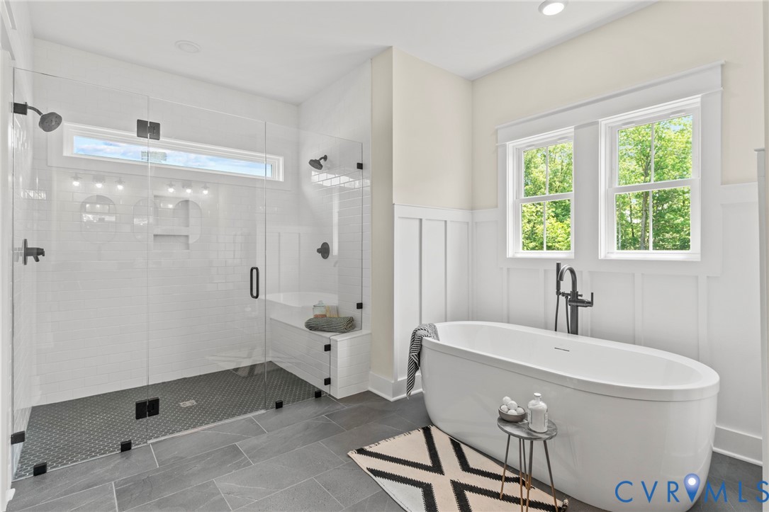 4891 Gooden Trail Quinton, VA 23141 - Photo 17 of 52 Full bathroom featuring a decorative wall, a wains