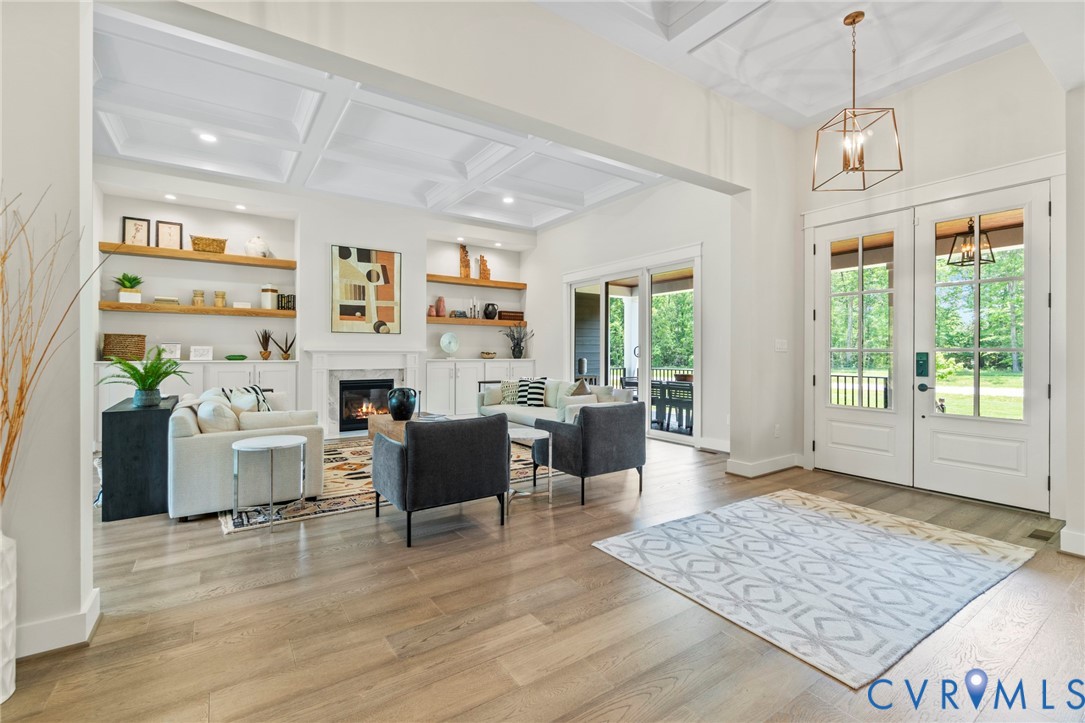 4891 Gooden Trail Quinton, VA 23141 - Photo 4 of 52 Entrance foyer with coffered ceiling, light wood-s