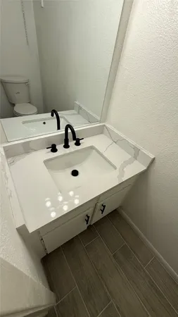 an empty room with a door