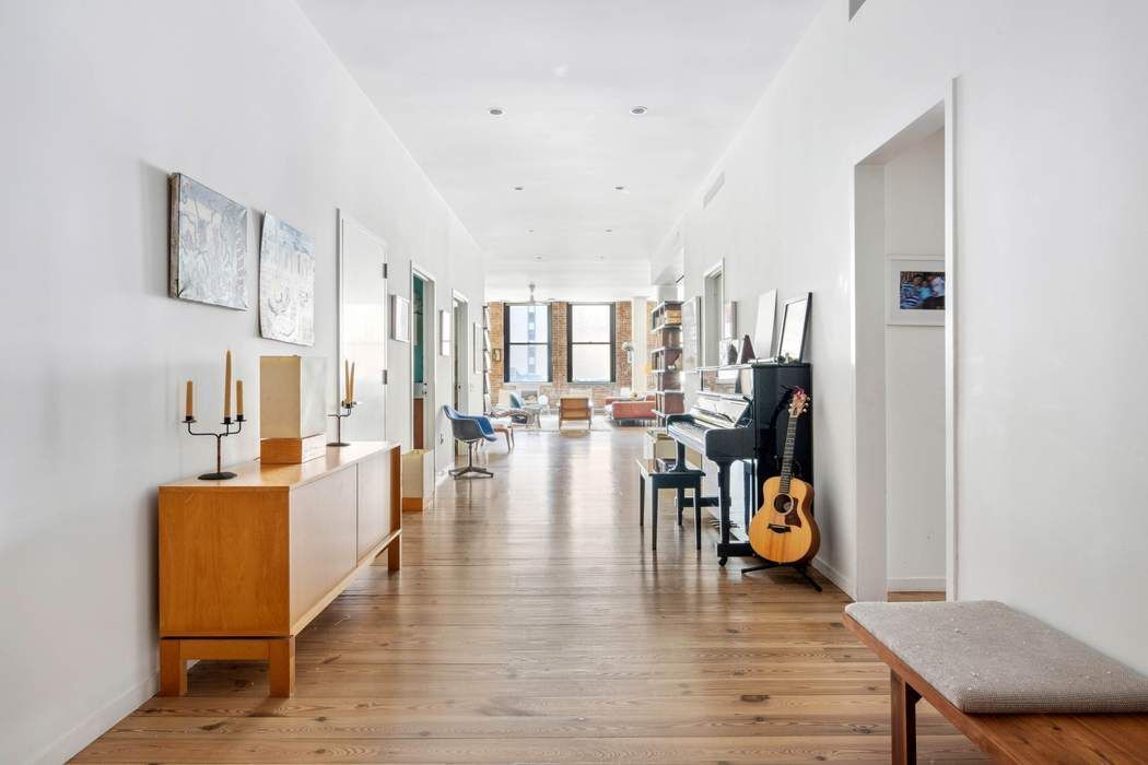 525 West 22nd Street, Unit 3AF Manhattan, NY 10011 - Photo 6 of 20 a living room with furniture and a wooden floor