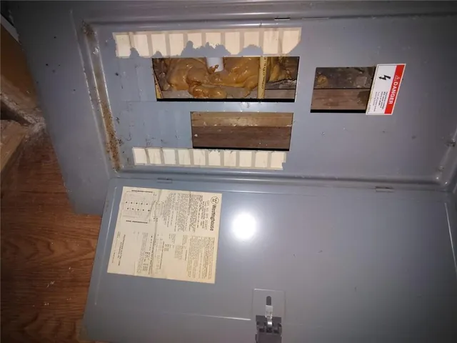 a view of a door and a window