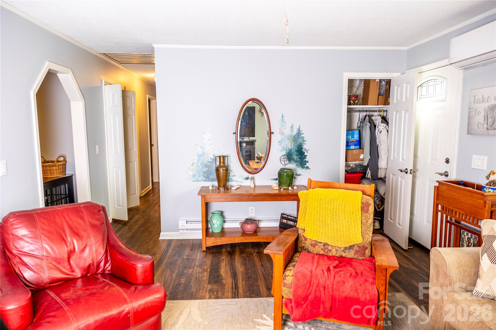 57 Gribble Road Franklin, NC 28734 - Photo 20 of 39 a living room with furniture and a flat screen tv