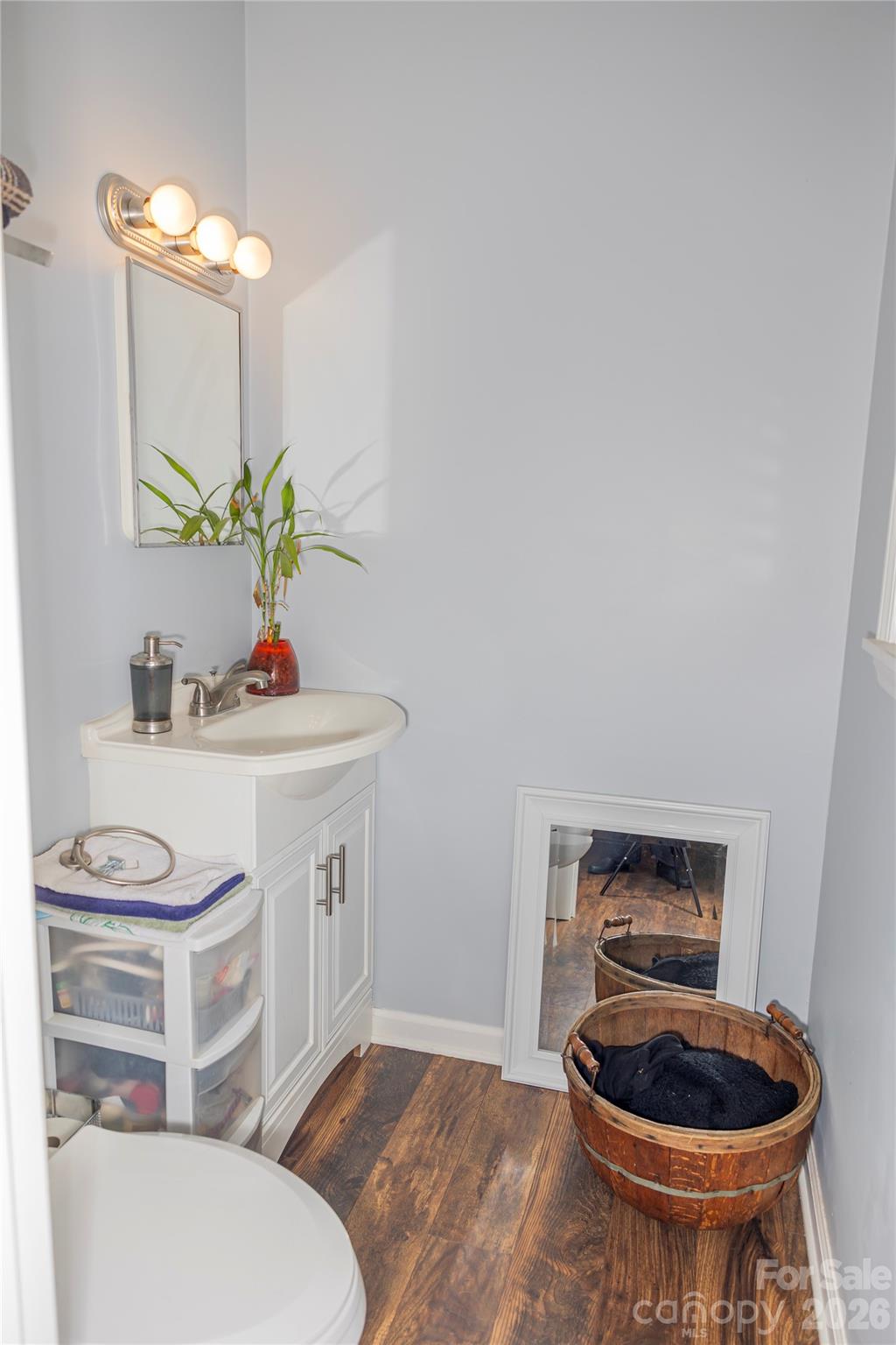 57 Gribble Road Franklin, NC 28734 - Photo 30 of 39 a bathroom with a sink a toilet and a mirror