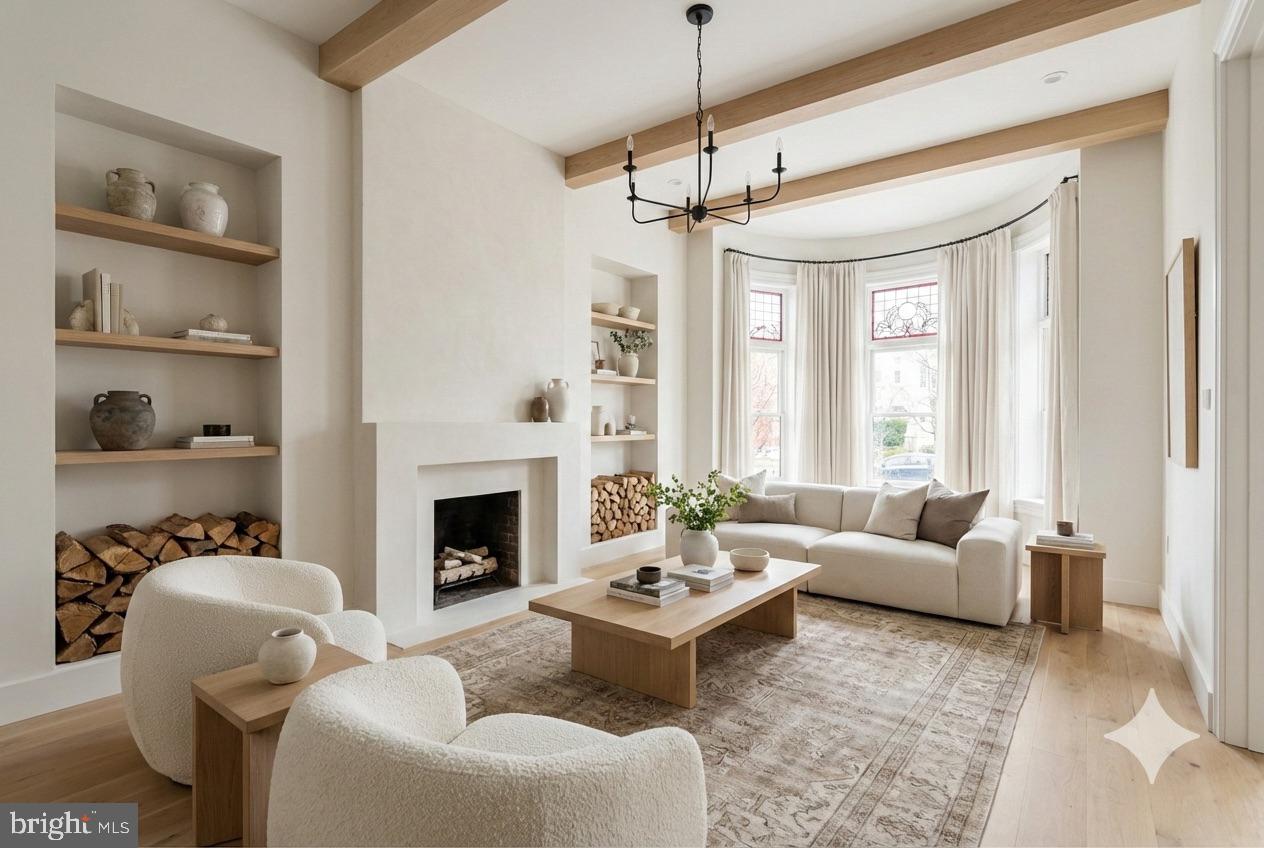 1827 13th Street Northwest Washington, DC 20009 - Photo 7 of 23 a living room with furniture fireplace and a window