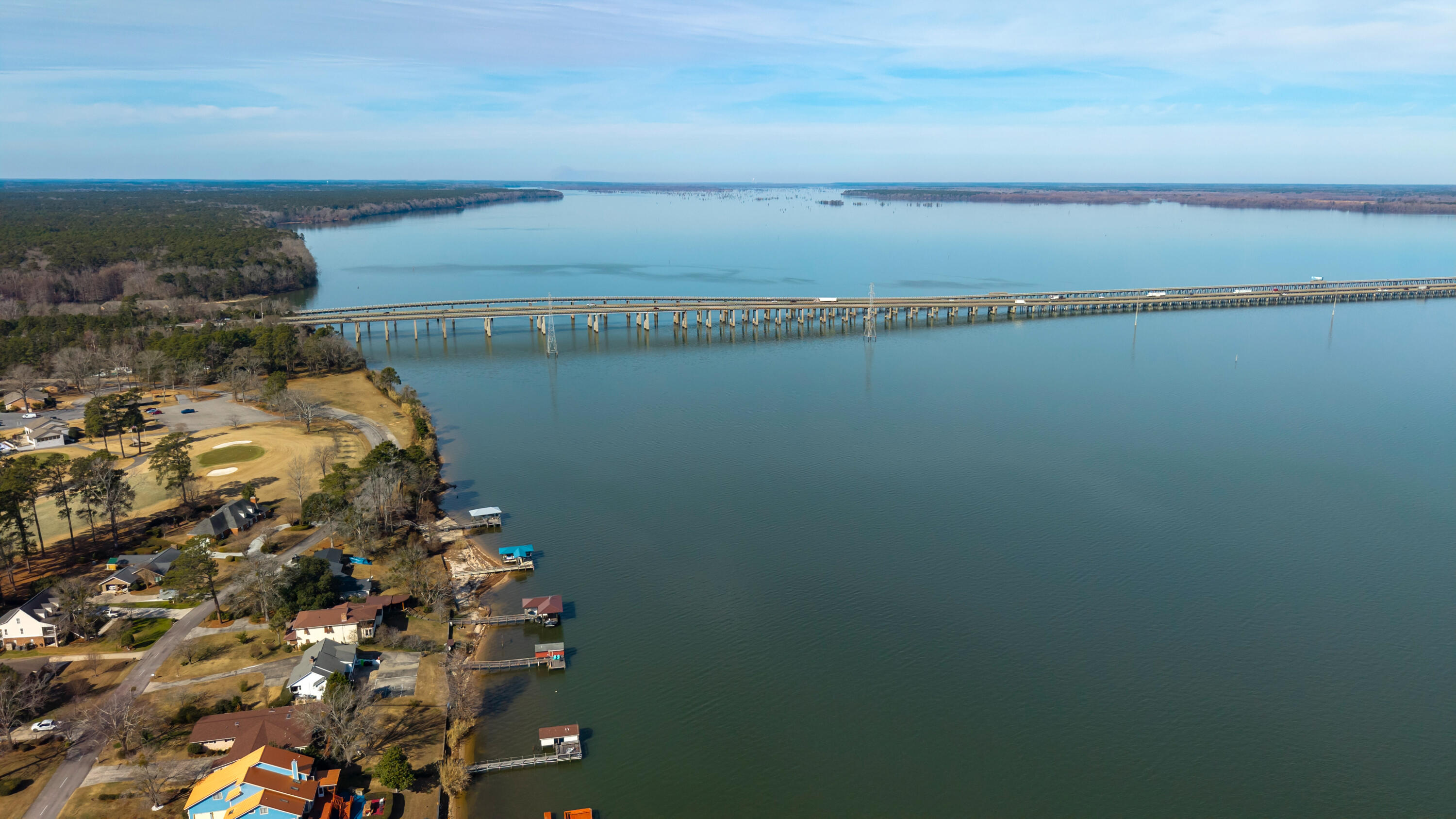 612 Santee Drive Santee, SC 29142 - Photo 13 of 48 2026 drone lake & bridge