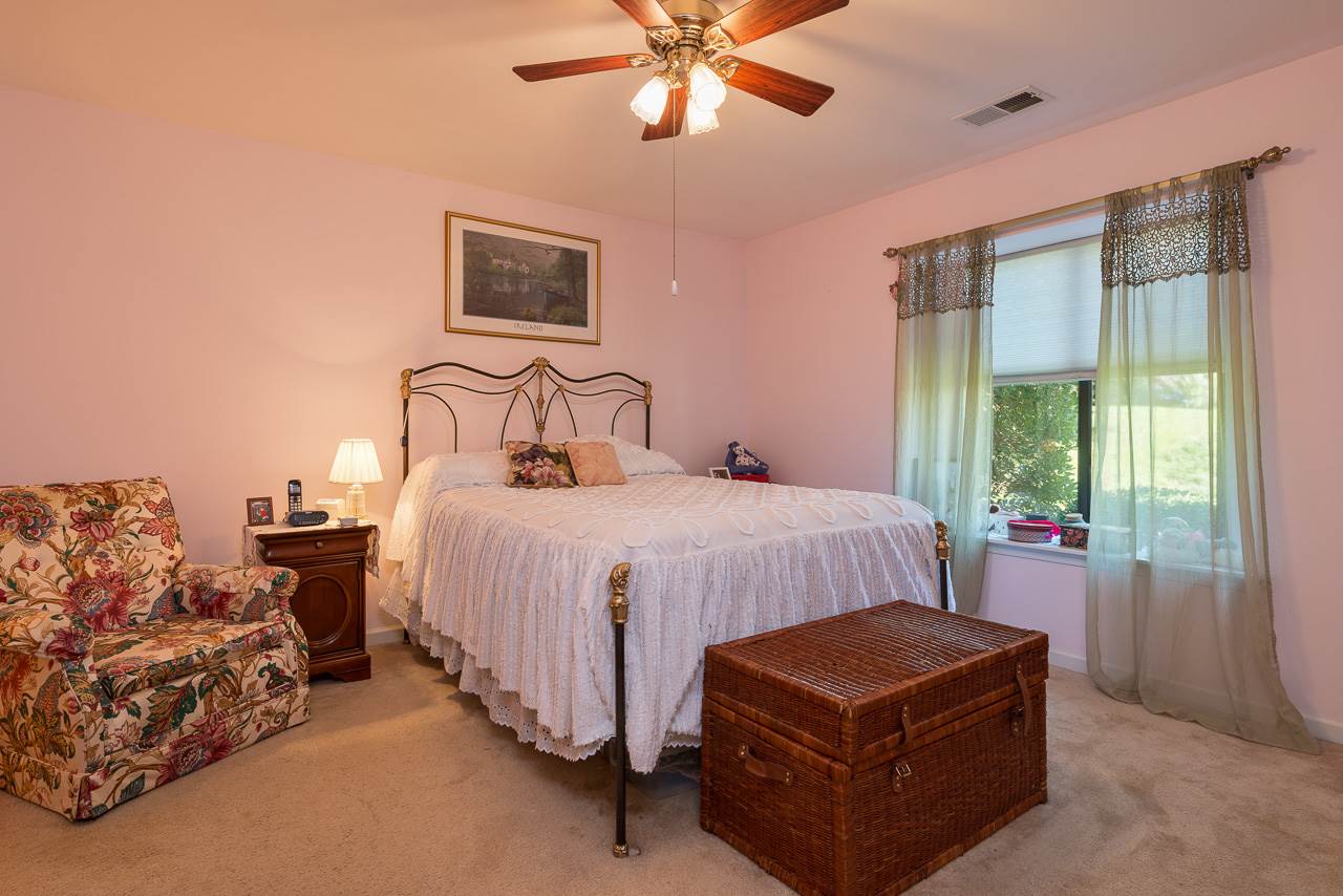 1053 Amber Ridge Road Charlottesville, VA 22901 - Photo 6 of 13 a bedroom with a bed and a chandelier