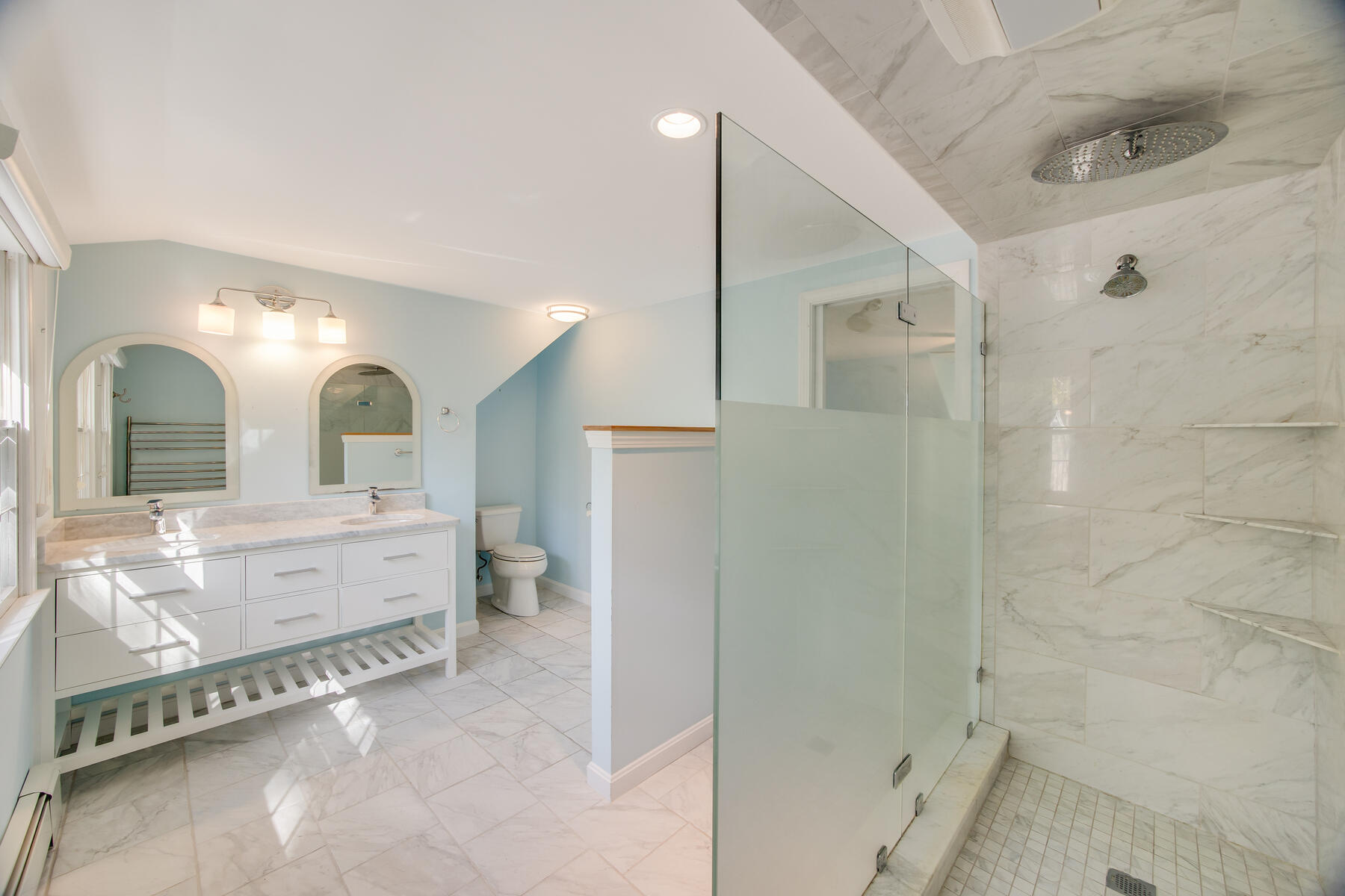 1118 Bumps River Road Centerville, MA 02632 - Photo 9 of 20 a bathroom with a double vanity sink and a mirror