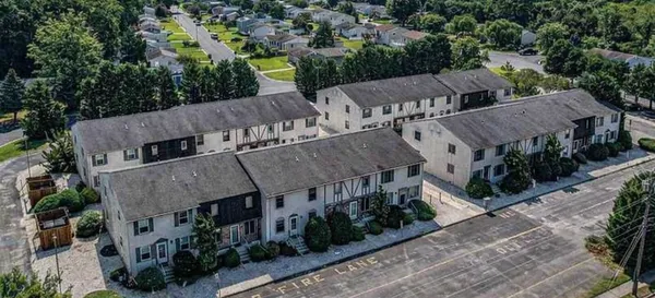 an aerial view of multiple house