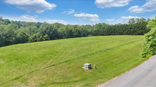 a view of a green field with clear sky