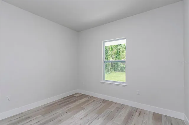 an empty room with a window