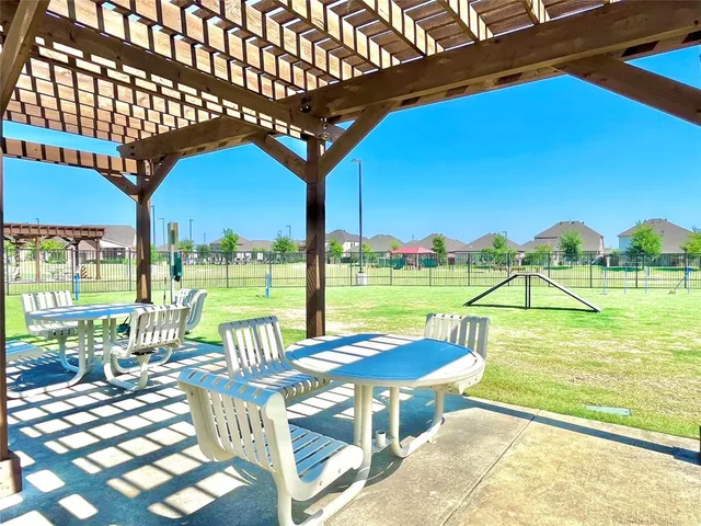 a view of a park with slide