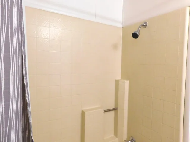 a bathroom with a shower
