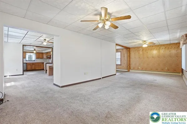 a view of a livingroom with a flat screen tv