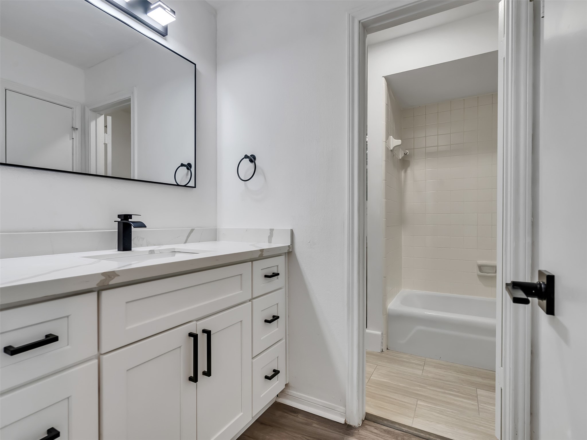 4023 Laverock Road Spring, TX 77388 - Photo 29 of 36 Guest bath features new vanity and quartz countertops