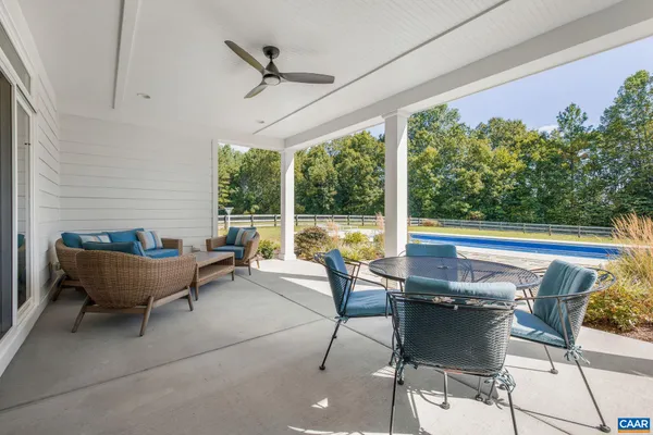 a view of a yard with an outdoor space