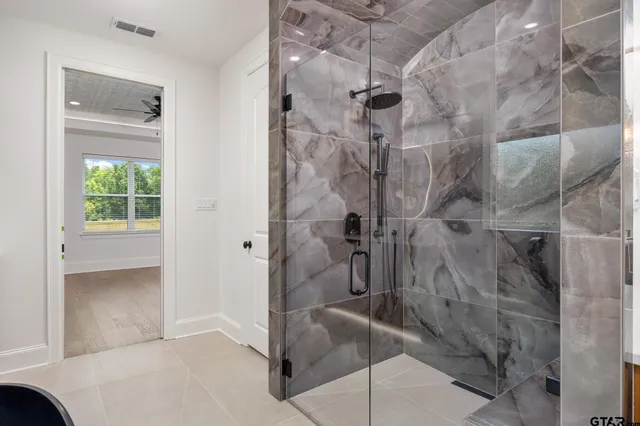a bathroom with a shower