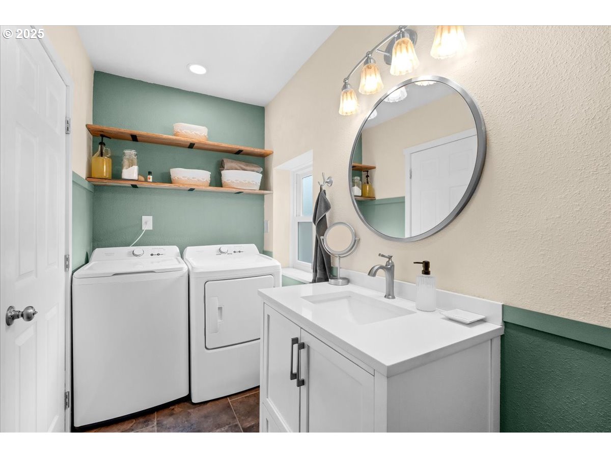 1720 B Street Forest Grove, OR 97116 - Photo 25 of 38 a bathroom with a sink and a mirror