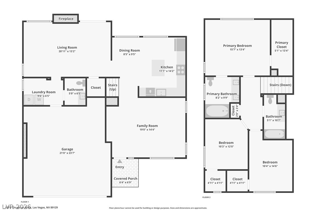 8872 Chapman Point Las Vegas, NV 89129 - Photo 29 of 29 A detailed floor plan delineates the functional layout of this two-story residence, optimizing living spaces.