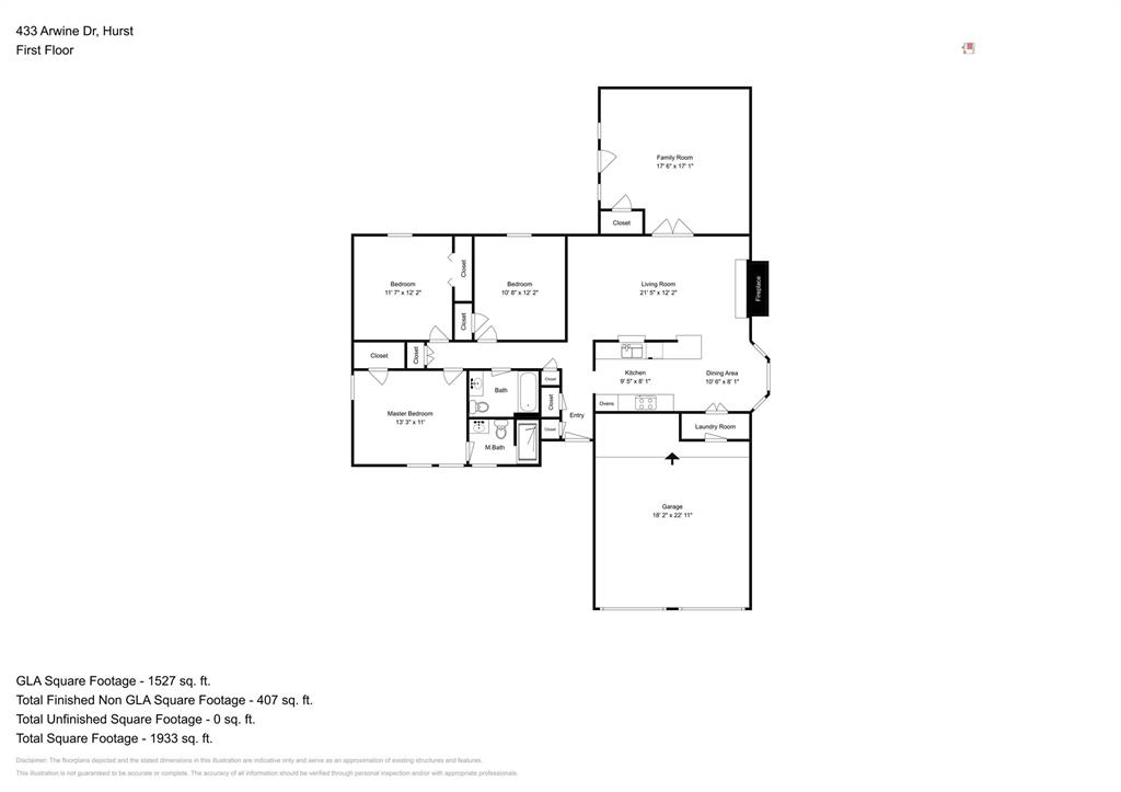 433 Arwine Drive Hurst, TX 76053 - Photo 18 of 18 a picture of a floor plan