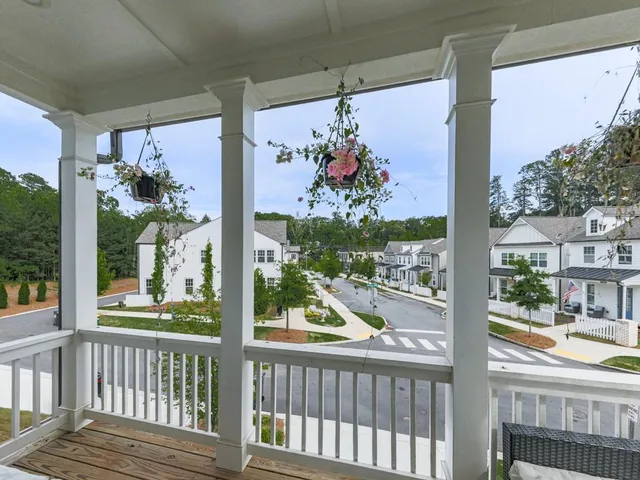 a view of a city from a balcony