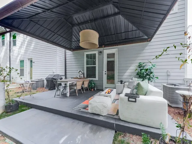 a outdoor space with furniture