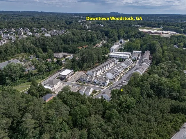 an aerial view of multiple house