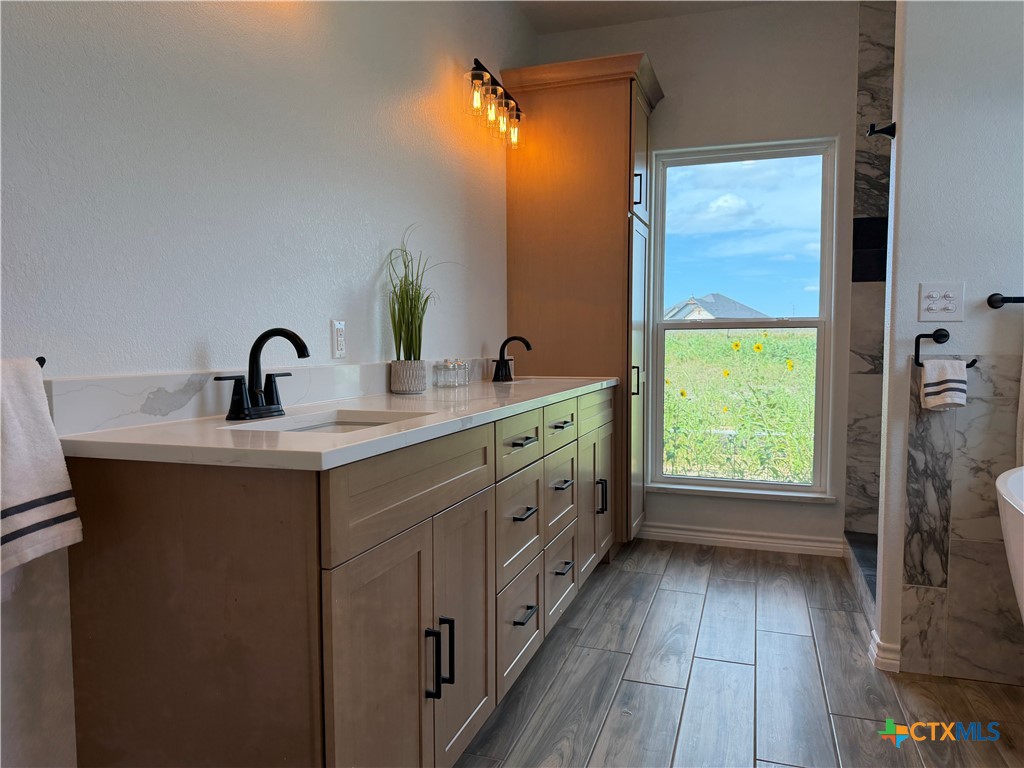 15006 Armstrong Ests Road Salado, TX 76571 - Photo 13 of 29 a bathroom with a double vanity sink and a mirror