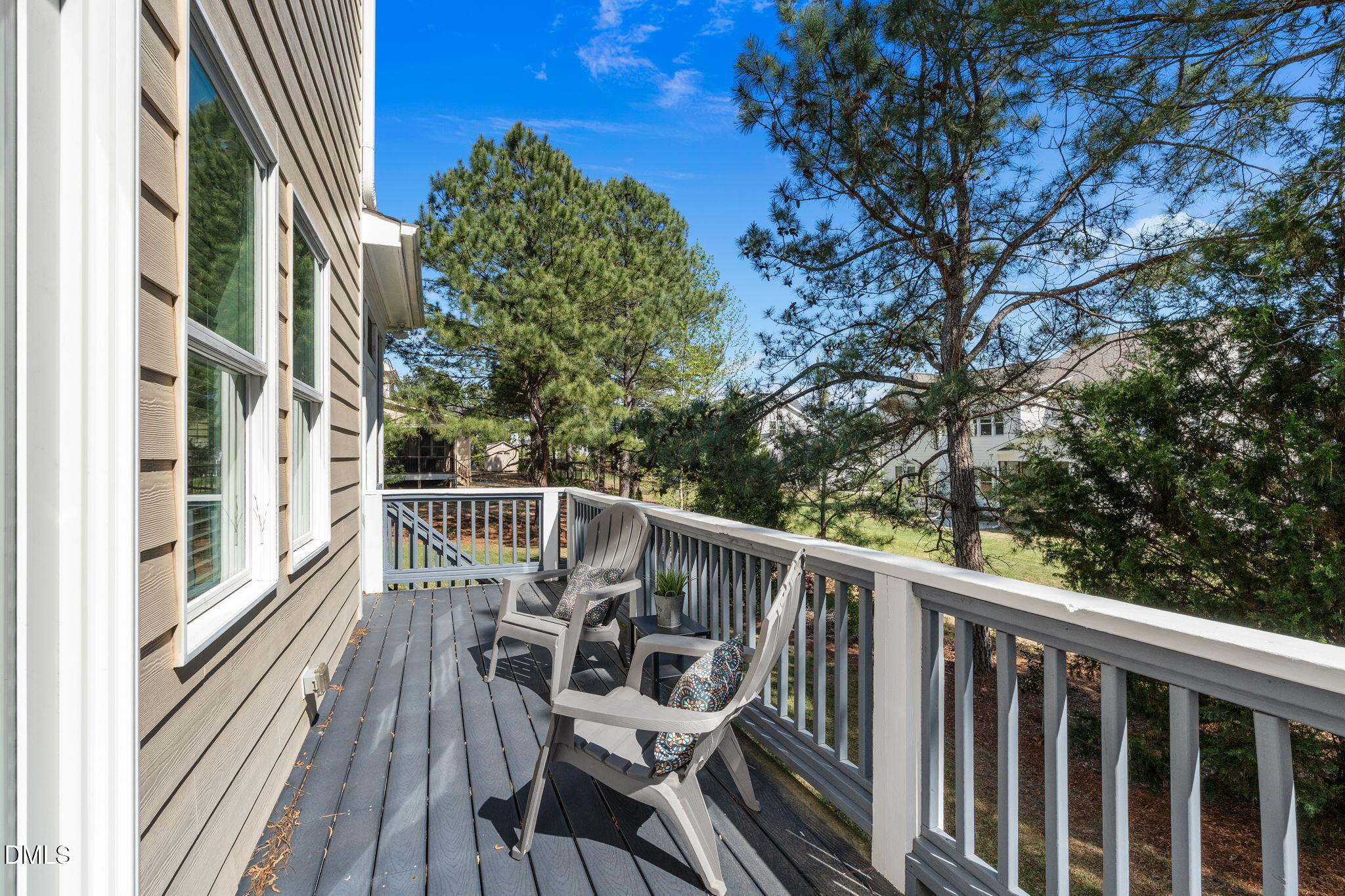 261 Character Drive Rolesville, NC 27571 - Photo 56 of 61 a view of balcony with wooden floor and fence