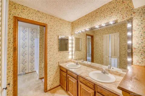 an empty room with sliding door