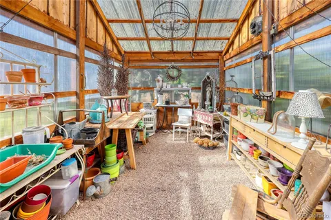 a view of a backyard with flowers