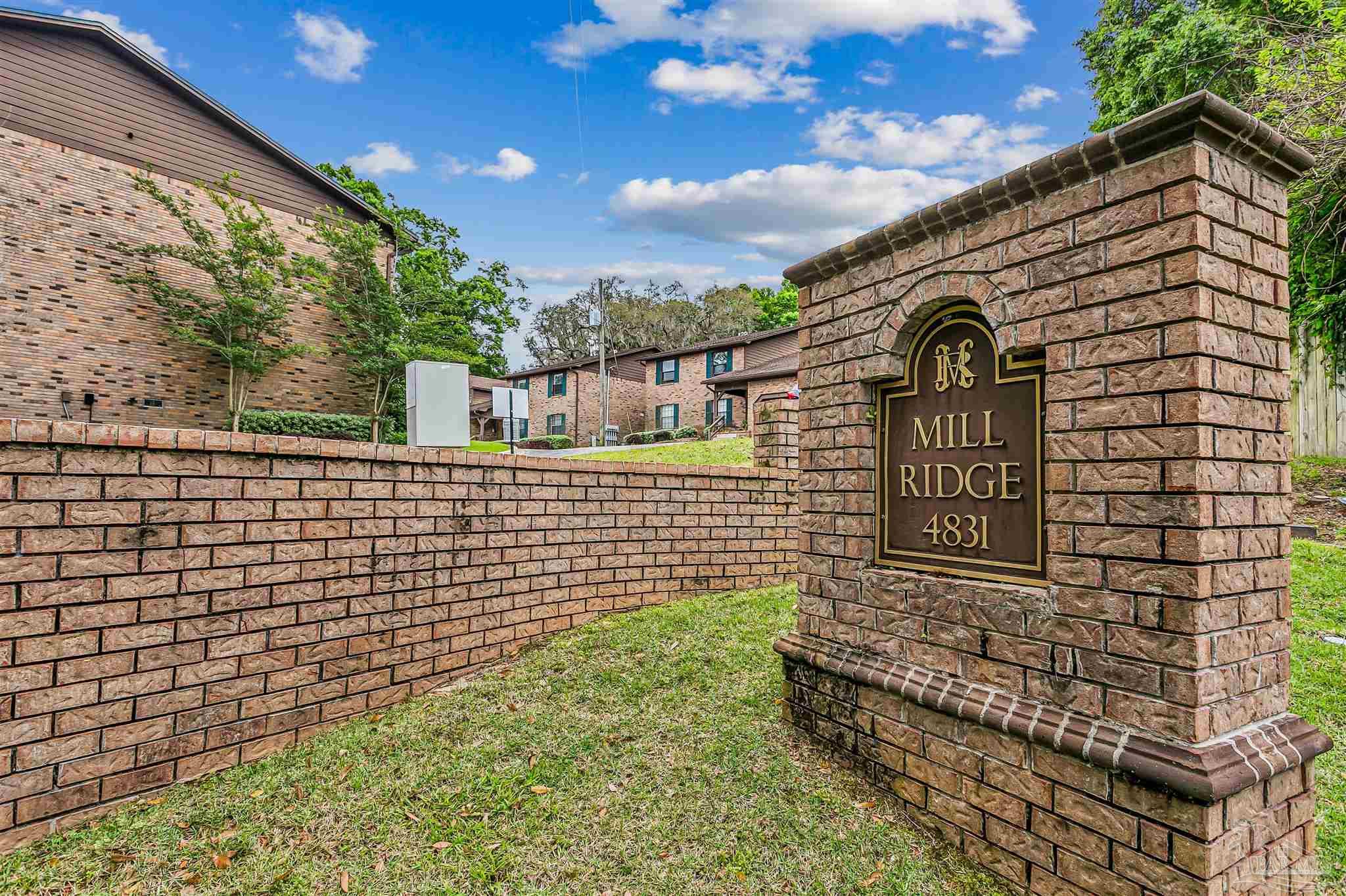 a view of a brick wall
