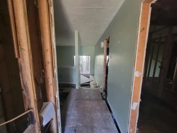 a view of hallway with stairs