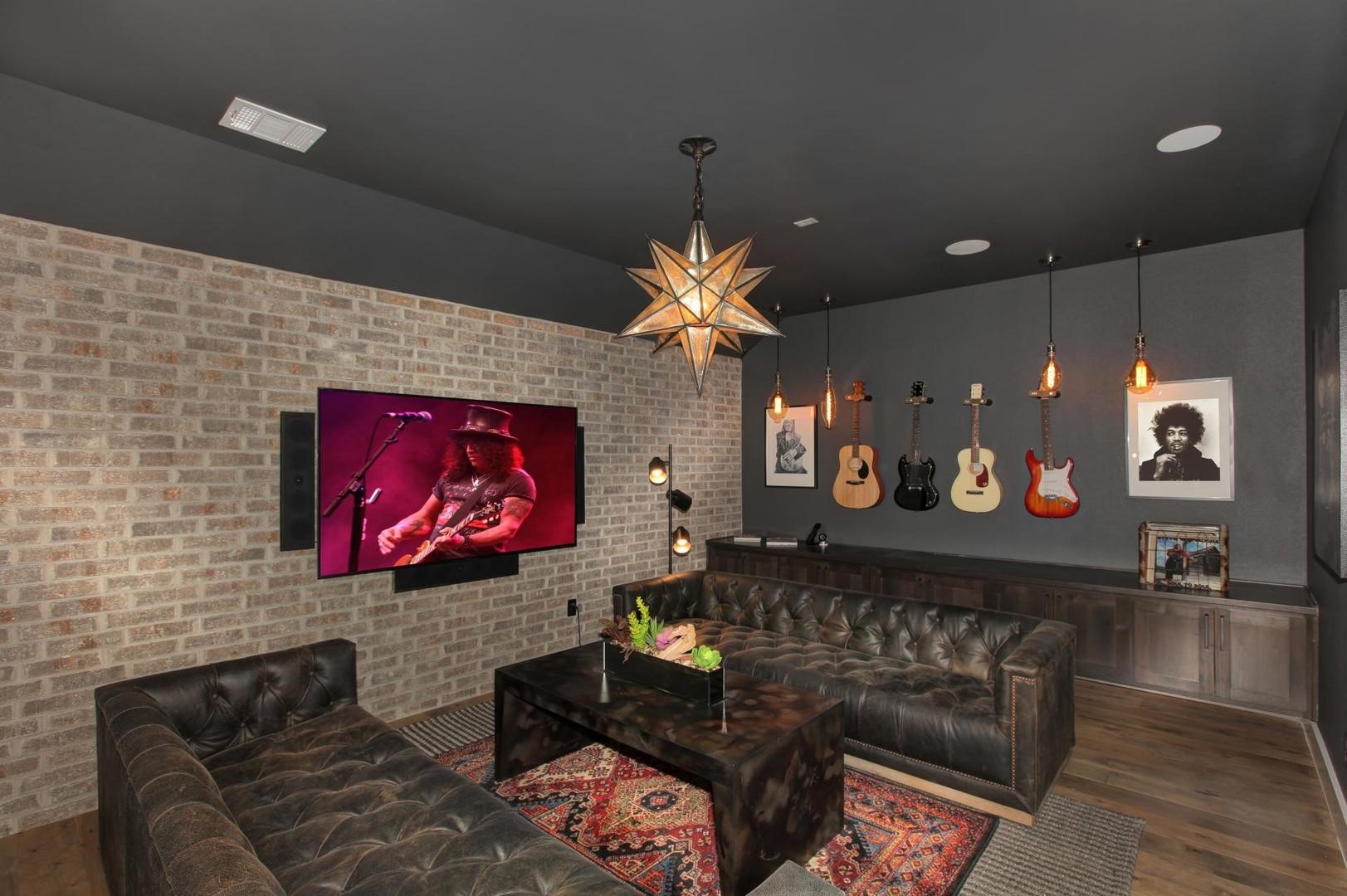 6918 Pyle Lane Friendswood, TX 77546 - Photo 6 of 6 a living room with furniture and a chandelier