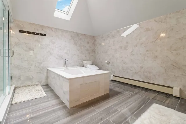 a bathroom with a shower