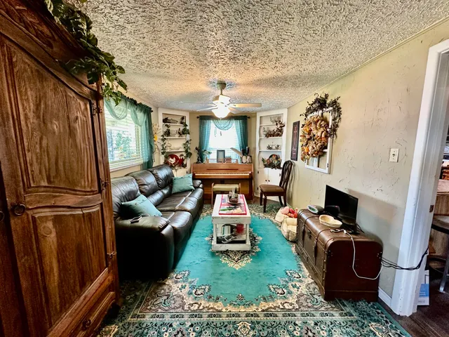 a living room with furniture