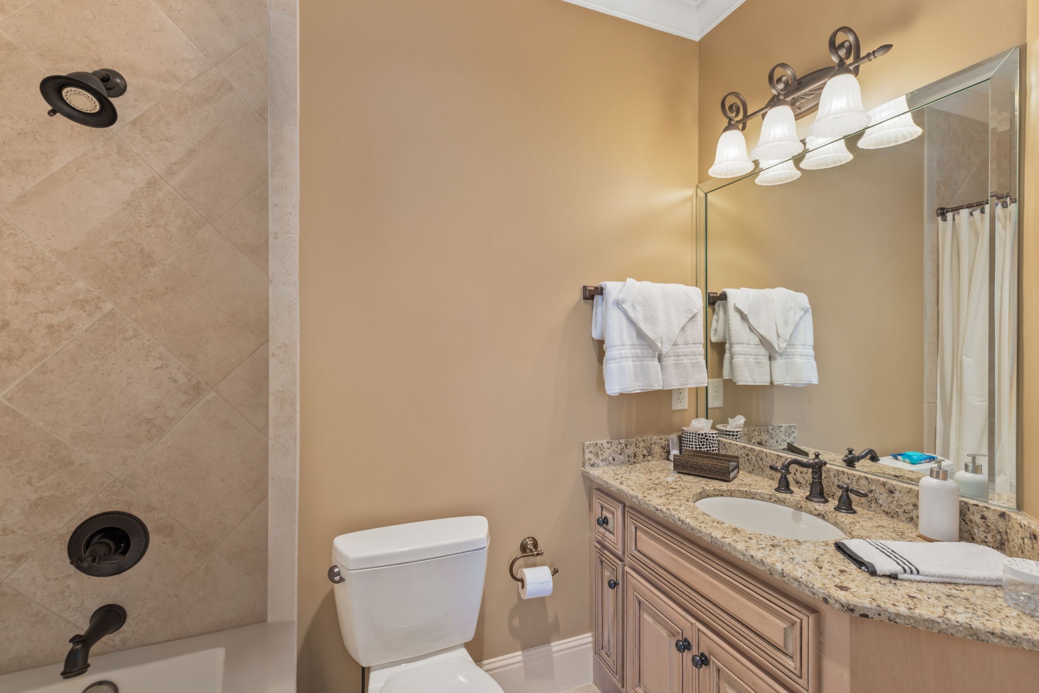 763 Plantation Way Gallatin, TN 37066 - Photo 32 of 65 a bathroom with a granite countertop sink a toilet and a mirror