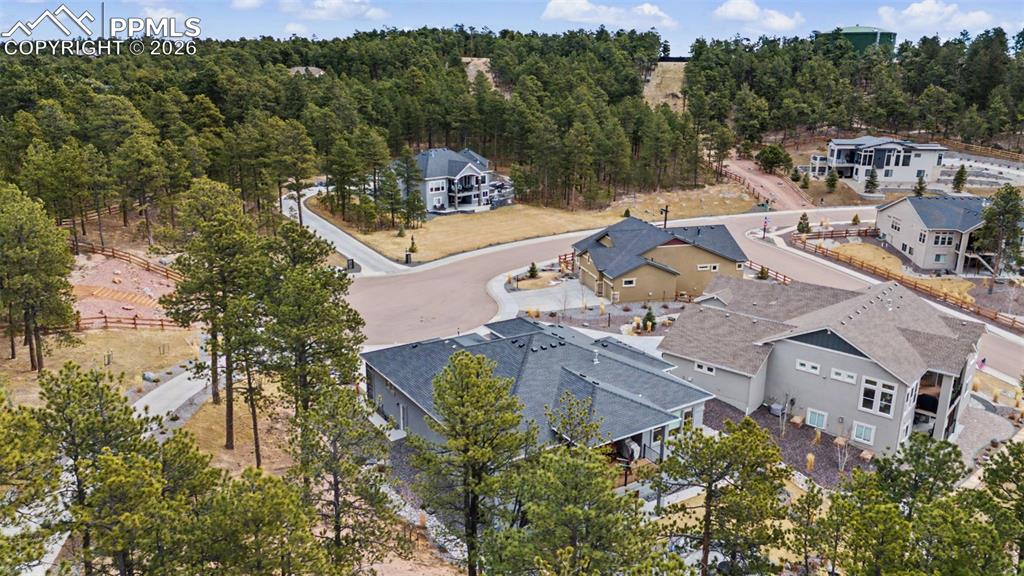 16474 Morning Rise Lane Monument, CO 80132 - Photo 7 of 49 an aerial view of a house with a yard basket ball court and outdoor seating