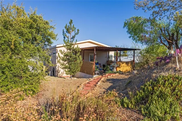 a view of a yard with plants