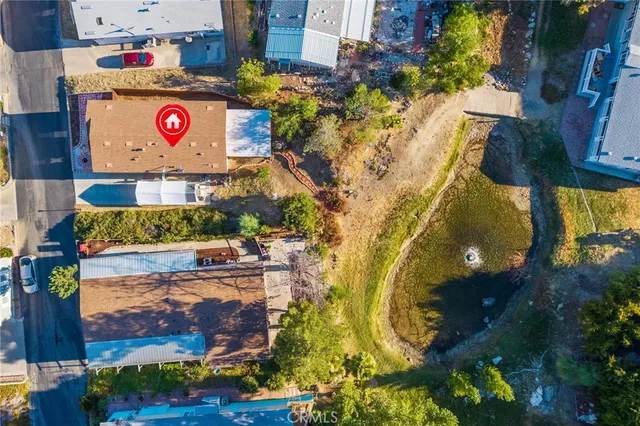 a view of a lake with a mountain in the background