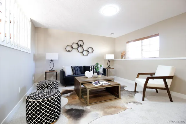 a living room with furniture