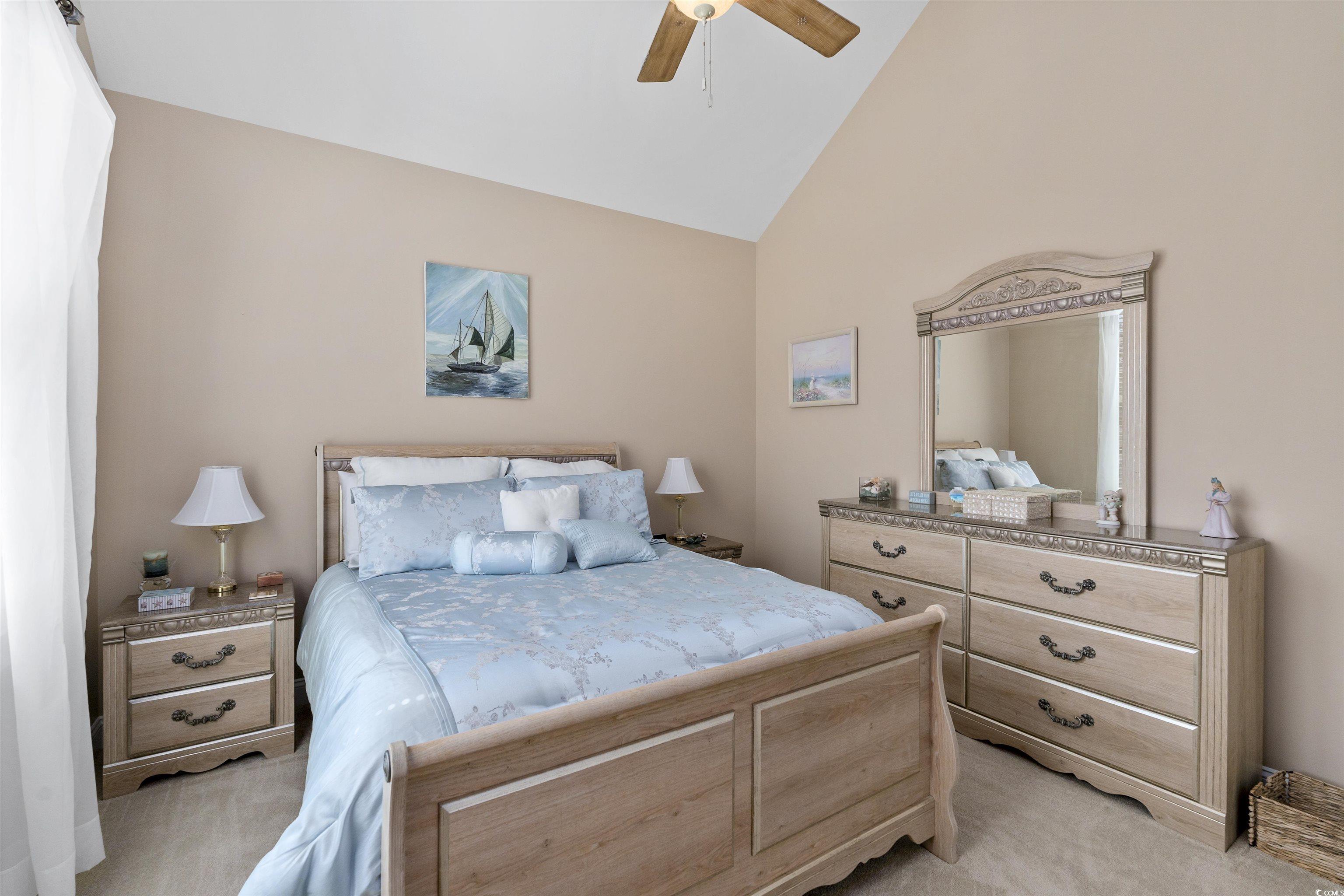 63 Grey Moss Road Murrells Inlet, SC 29576 - Photo 19 of 35 Bedroom featuring high vaulted ceiling, a ceiling