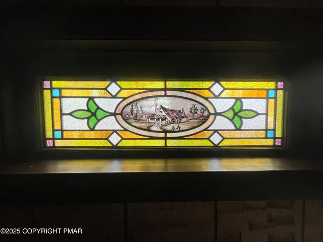 a view of swimming pool from a window