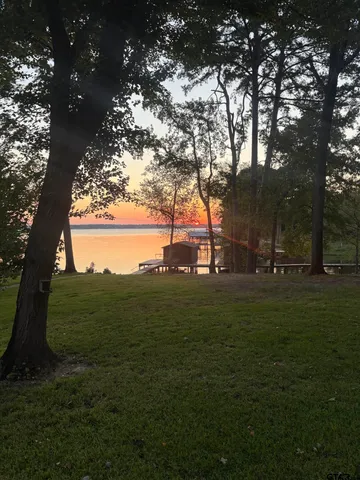a view of outdoor space with green field and trees