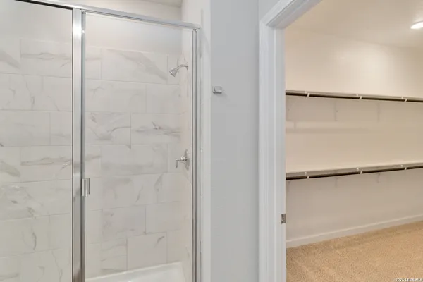 a bathroom with a shower