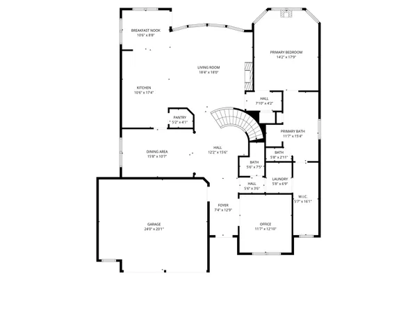 an aerial view of a house with a garden
